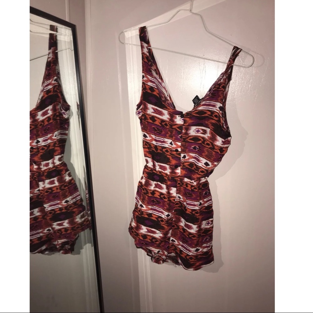 Tribal backless romper